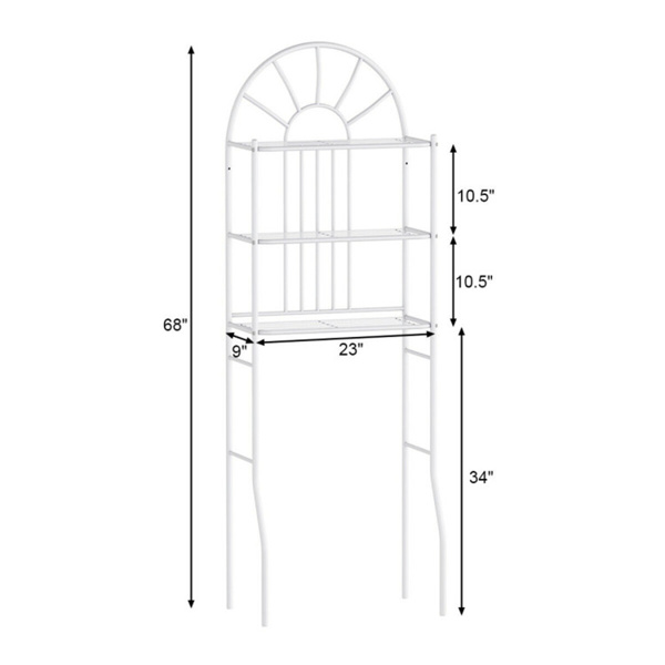 White Bathroom Towel Storage Rack with 3 Shelves