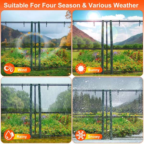 70.86*33.46*37.4 in Portable Mini Greenhouse With Roll-Up Zipper Doors Waterproof UV-Resistant PVC Cover Hot House For Indoor Outdoor Garden Patio Backyard 