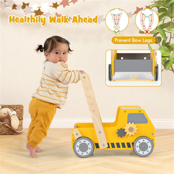 Wooden Baby Walker with Multi-Fun Tool Bench