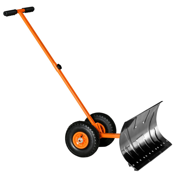 29"  Blade Rolling Snow Shovel Rolling Pusher   Orange