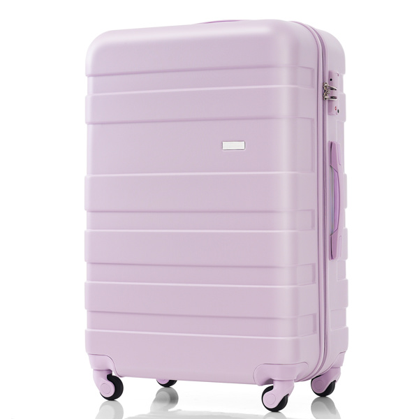 Luggage Sets New Model ABS Hardshell 3pcs Clearance Luggage Hardside Lightweight Durable Suitcase sets Spinner Wheels Suitcase with TSA Lock 20''24''28''(purple)