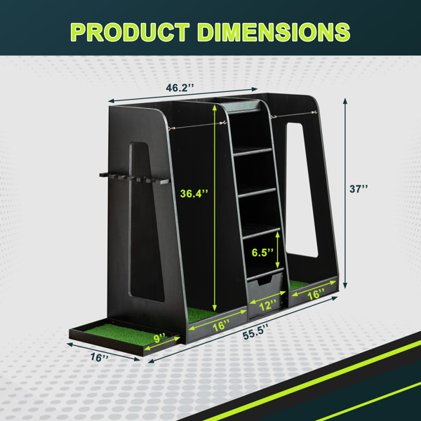 Wooden Golf Bag Organizer and Storage Rack