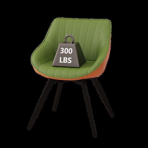 一套4把餐椅，中世纪现代厨房餐椅，黑色金属腿PU装饰椅，适合家庭和厨房（绿色和橙色）-15