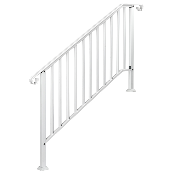 Outdoor 4 Level Iron Handrail Matte White