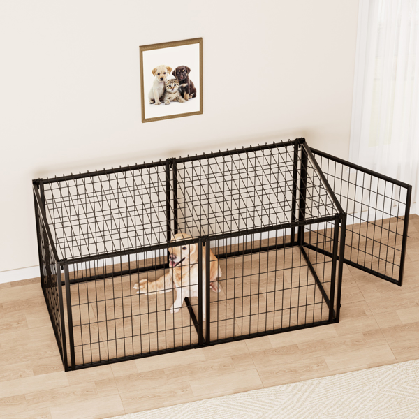 Dog Crate 63" Dog Kennel for Small Medium Dogs, Puppy Dog Playpen with Top, Pet Cage, Indoor, Black.63"L x 29.9"W x 31.9"H.