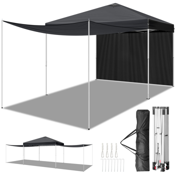 10x10FT pop up Canopy Tent with 2 sidewalls, Outdoor Canopy Tent for Parties