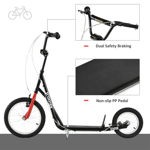   youth scooter is equipped  Dual Brakes  - Black