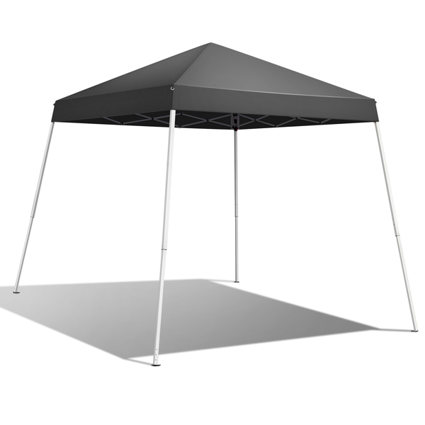 6x6ft Pop Up Canopy Tent, Outdoor Tent Canopy Foldable Portable Canopies for Camping, Patio, Easy Up Gazebo Canopy with Carry Bag Slant Legs, Dark Grey