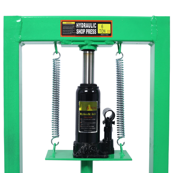 6 Ton Hydraulic Press, Benchtop Hydraulic Shop Press, H-Frame Garage Floor Press with Press Plates, Adjustable Working Table Height, Green