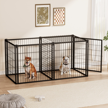 Dog Crate 63\\" Dog Kennel for Small Medium Dogs, Puppy Dog Playpen with Top, Pet Cage, Indoor, Black.63\\"L x 29.9\\"W x 31.9\\"H.