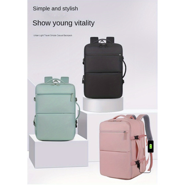 Women's Large Capacity Backpack with USB Charger and Shoe Pocket, Flight-Approved for Easy Travel. (Maybe YunExpress Logistics)