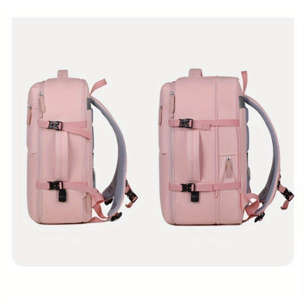 Women's Large Capacity Backpack with USB Charger and Shoe Pocket, Flight-Approved for Easy Travel. 