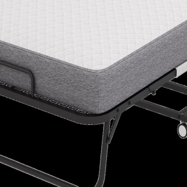 Folding Bed with Mattress 75" x 38" Rollaway Guest Bed Portable Foldable Bed for Adults with 5" Memory Foam Mattress Space-Saving Sturdy Metal Frame Grid Style