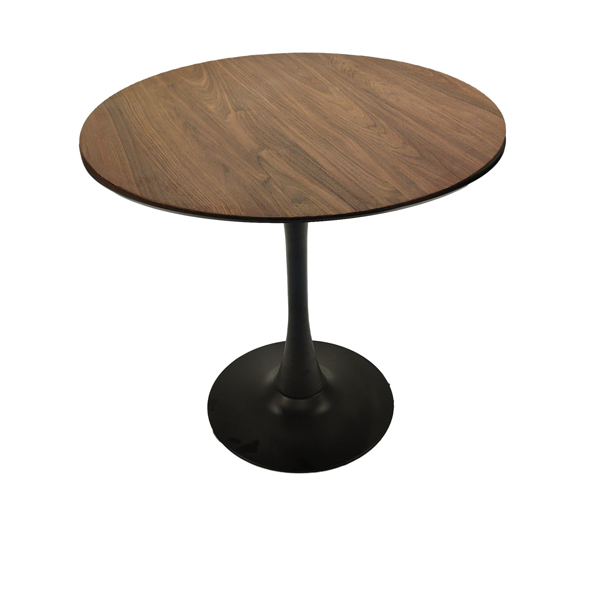 31.5" Walnut color Round Dining Table, Tulip Table Kitchen Dining Table 2-4 People with MDF Table Top & Pedestal Base, Mid-Century End Table Leisure Coffee Table Office Living Room Table 