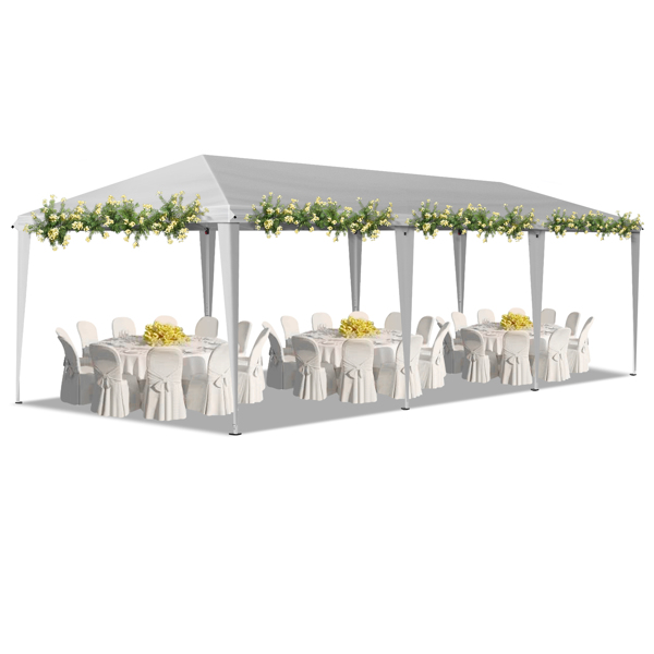 10x30ft Outdoor Pop Up Canopy, Portable Instant Canopy Tent for Outdoor Events Party Wedding Birthday Graduation, White