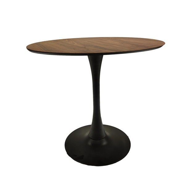 31.5" Walnut color Round Dining Table, Tulip Table Kitchen Dining Table 2-4 People with MDF Table Top & Pedestal Base, Mid-Century End Table Leisure Coffee Table Office Living Room Table 