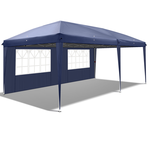 3 x 6m Four Windows Practical Waterproof Folding Tent Blue