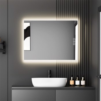 32\\" x 24\\" LED Bathroom Mirror Bright Backlight, 5 Mins Defog, Full HD Reflected Wall Mounted ,3 Colors Stepless Dimmable ,Memory Function, Anti-Fog[Unable to ship on weekends, please note that]