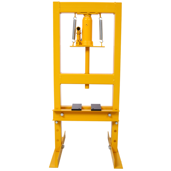 6 Ton Hydraulic Press, Benchtop Hydraulic Shop Press, H-Frame Garage Floor Press with Press Plates, Adjustable Working Table Height,Yellow