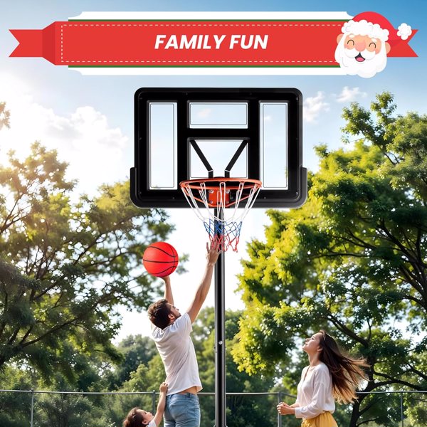 Basketball Hoop Outdoor Portable Goals Court System 4.2-10Ft Adjustable Height, 44 Inch Shatterproof Backboard & Enlarged Base, Gifts for Kids/Youth/Adults in Backyard/Driveway/Indoor