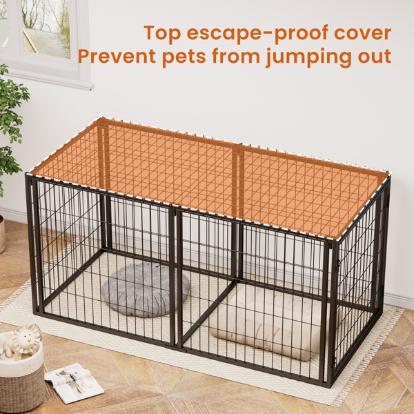 Dog Crate 63" Dog Kennel for Small Medium Dogs, Puppy Dog Playpen with Top, Pet Cage, Indoor, Black.63"L x 29.9"W x 31.9"H.