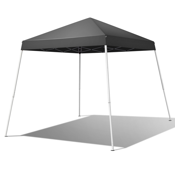 6x6ft Pop Up Canopy Tent, Outdoor Tent Canopy Foldable Portable Canopies for Camping, Patio, Easy Up Gazebo Canopy with Carry Bag Slant Legs, Dark Grey