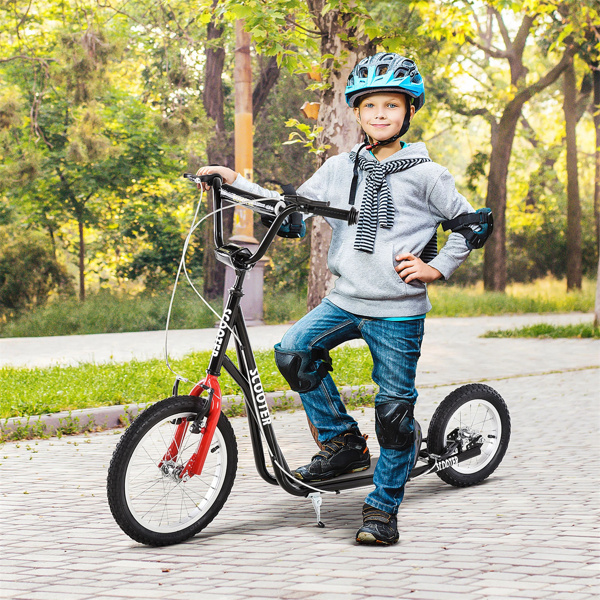   youth scooter is equipped  Dual Brakes  - Black