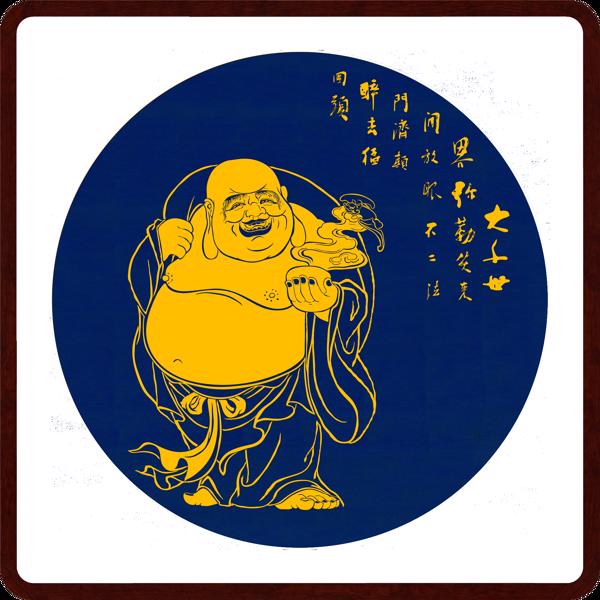 Laughing Buddha Tayin Energy Painting Size 24X24 inch (61X61cm)