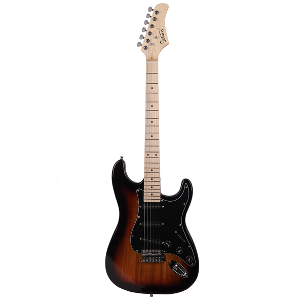 GST Stylish Electric Guitar Kit with Black Pickguard Sunset Color