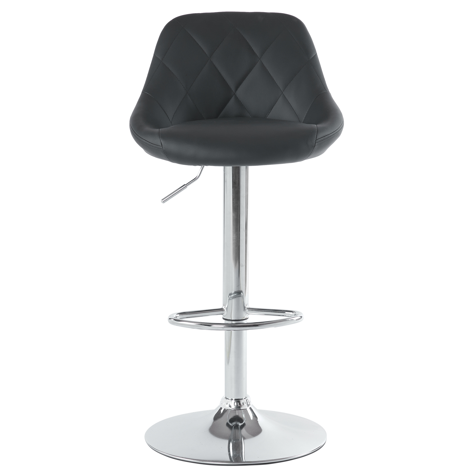 Set Of 2 Pu Leather Swivel Bar Stools With Backrest For Kitchen_voghion.com