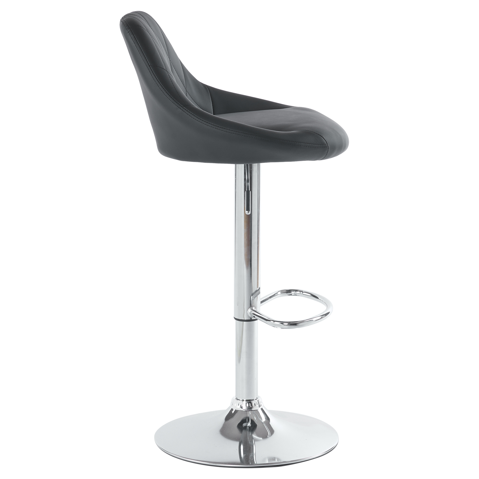 Set Of 2 Pu Leather Swivel Bar Stools With Backrest For Kitchen_voghion.com