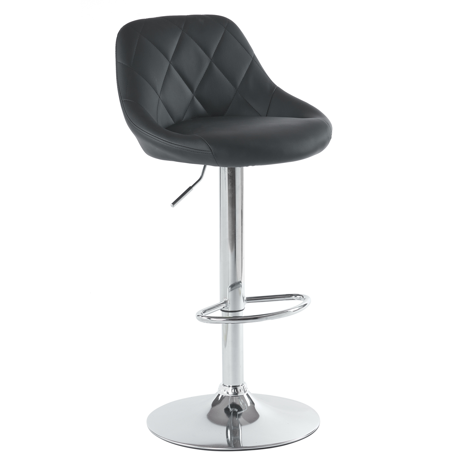 Set Of 2 Pu Leather Swivel Bar Stools With Backrest For Kitchen_voghion.com