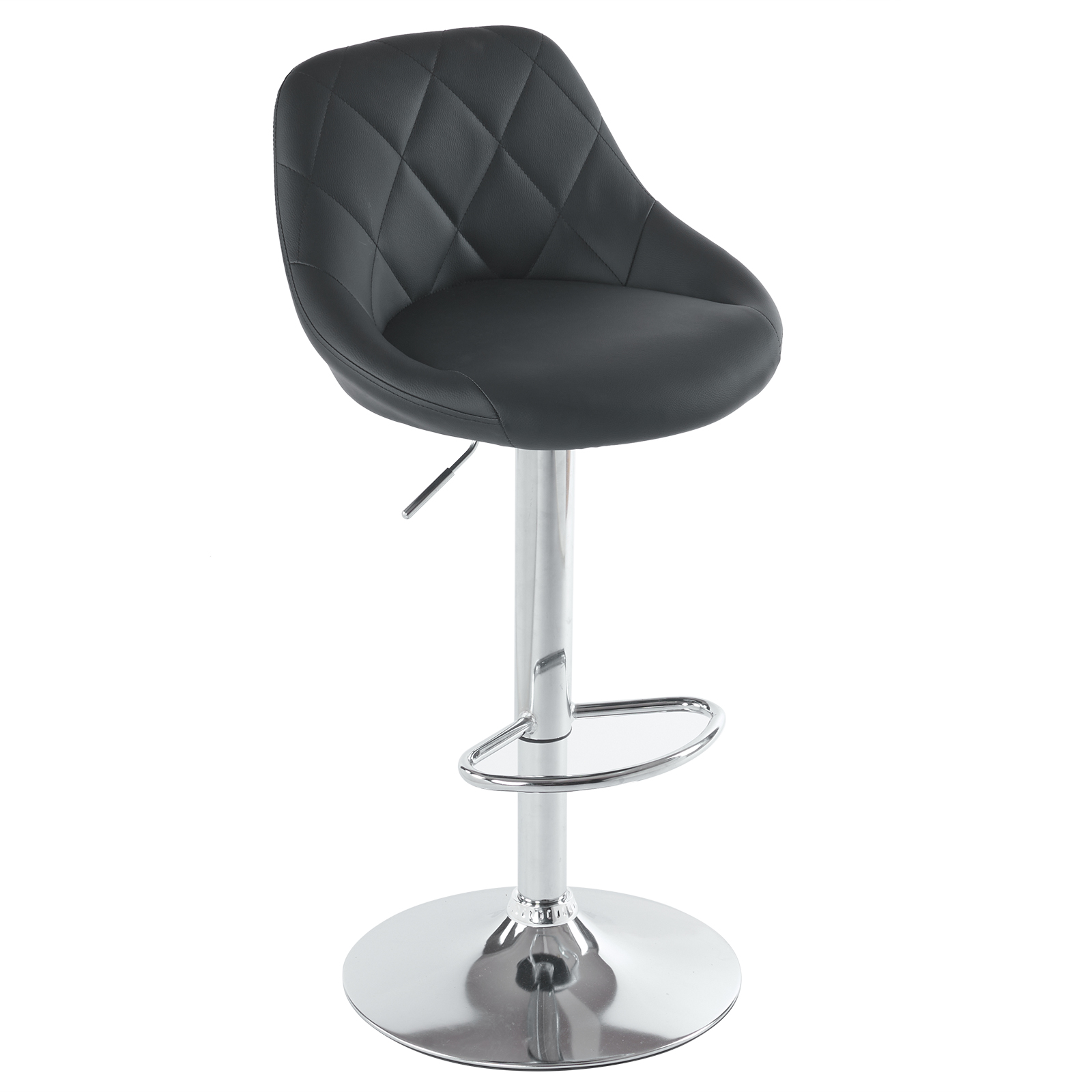 Set Of 2 Pu Leather Swivel Bar Stools With Backrest For Kitchen_voghion.com