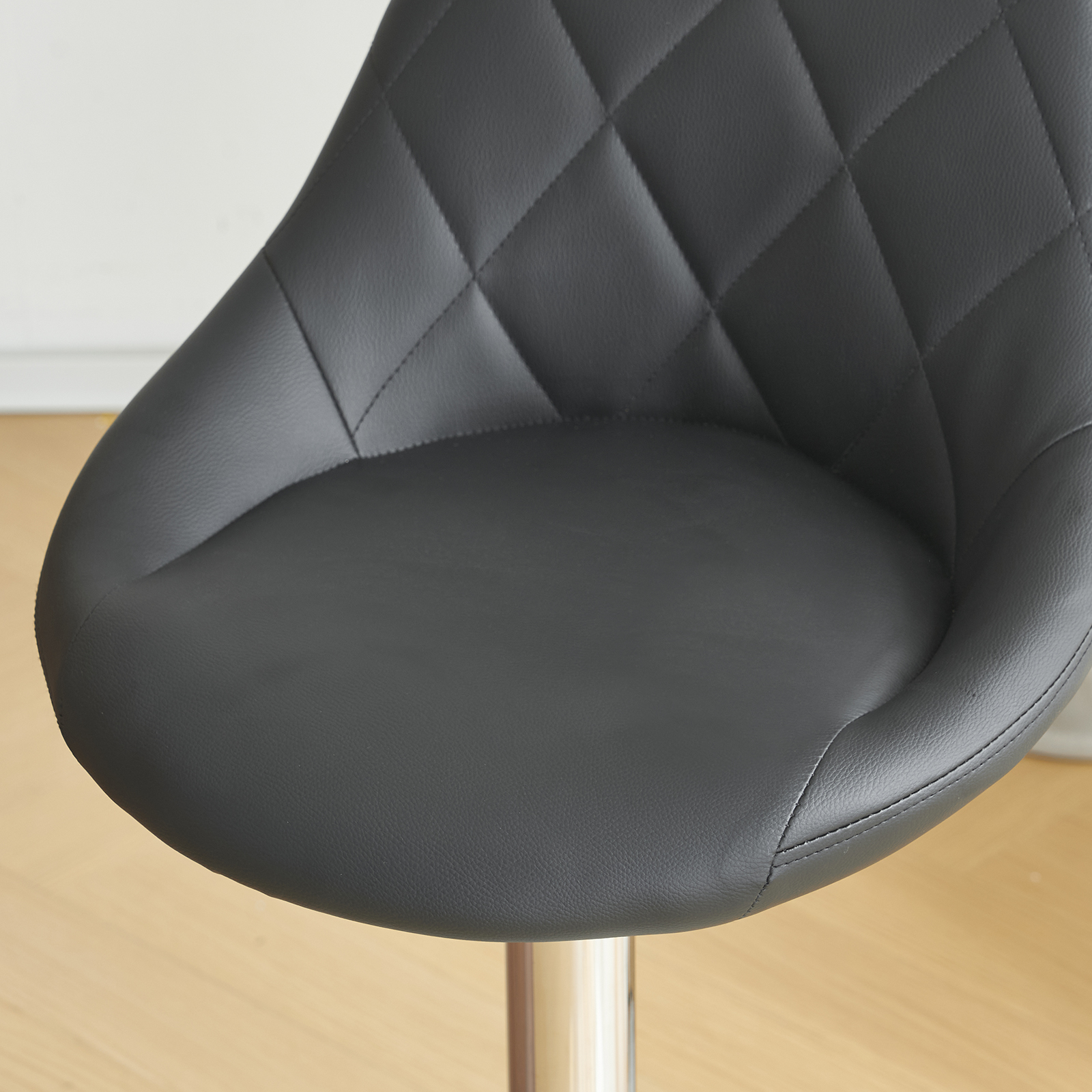 Set Of 2 Pu Leather Swivel Bar Stools With Backrest For Kitchen_voghion.com