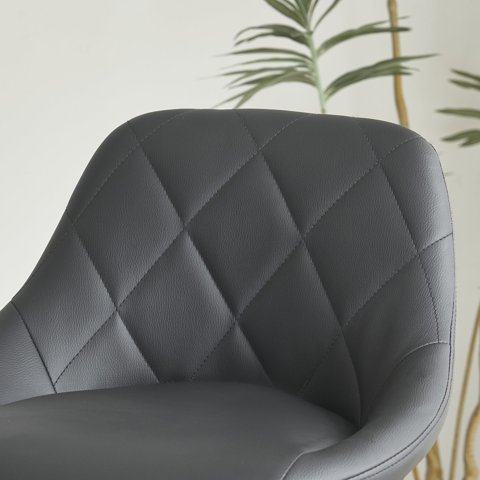 Set Of 2 Pu Leather Swivel Bar Stools With Backrest For Kitchen_voghion.com