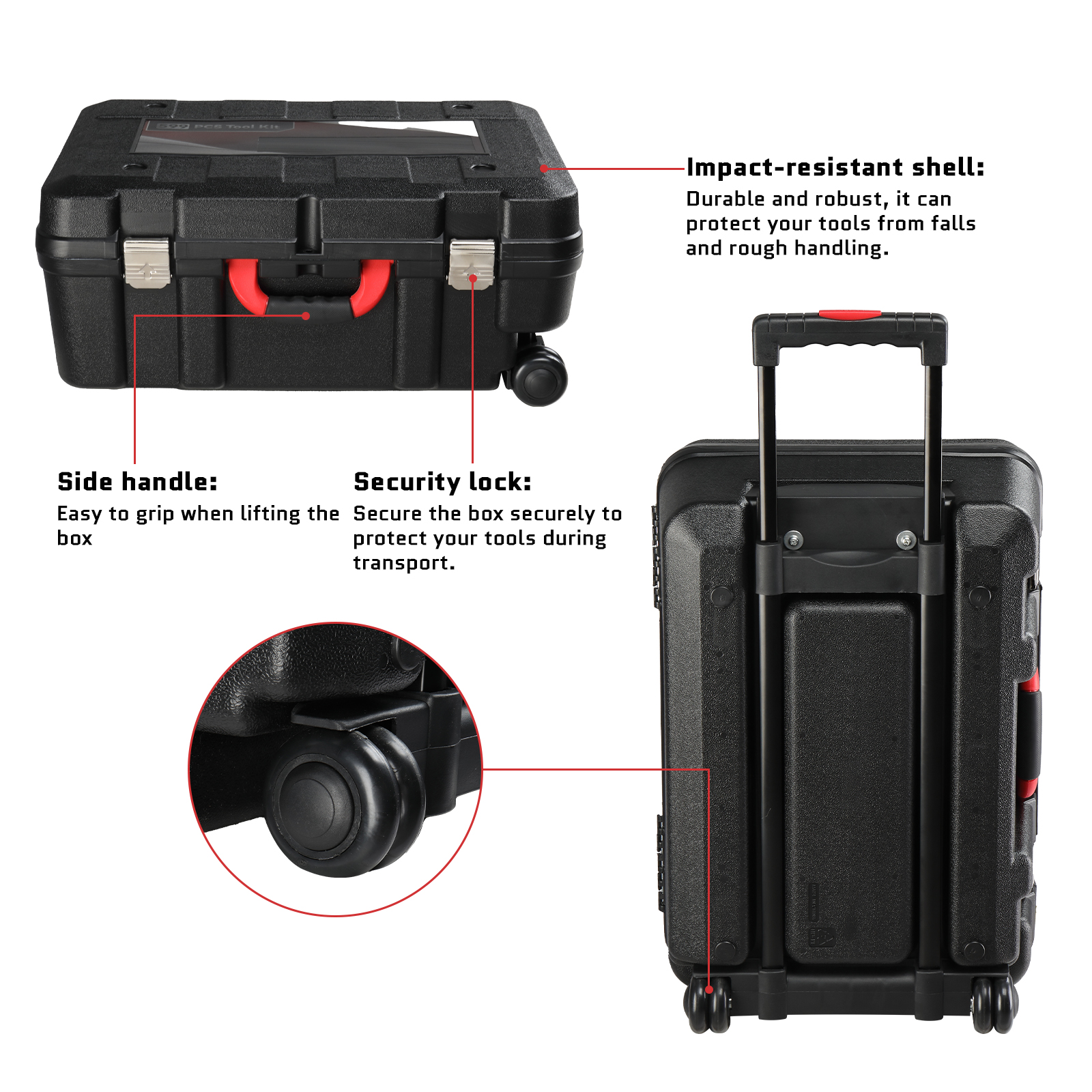 599 PCS Home Tool Set Kit, Auto Repair Tool Kit with Rolling Tool Box