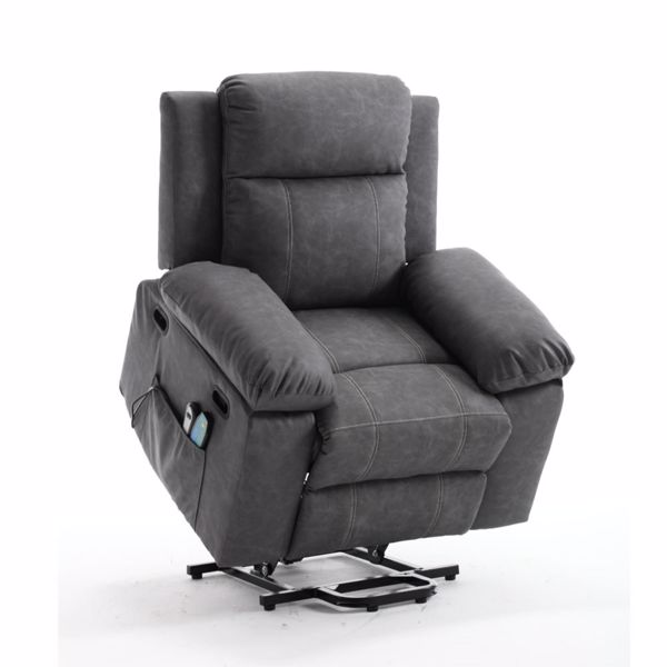 21"seat width,large size Electric Power Lift Recliner Chair Sofa for Elderly, 8 point vibration Massage and lumber heat, Remote Control, Side Pockets and Cup Holders, cozy