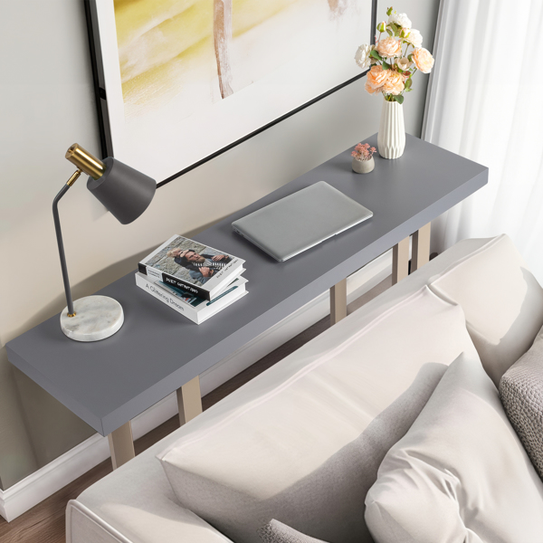 Modern Wood Entryway Console Table Sofa Table, Long Entryway Table for Hallway Living Room Foyer Corridor Bedroom, Grey