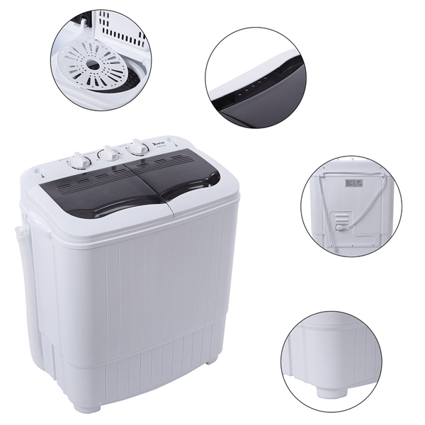 ZOKOP XPB35-188S 14.3(7.7 6.6)lbs Semi-automatic Gray Cover Washing Machine