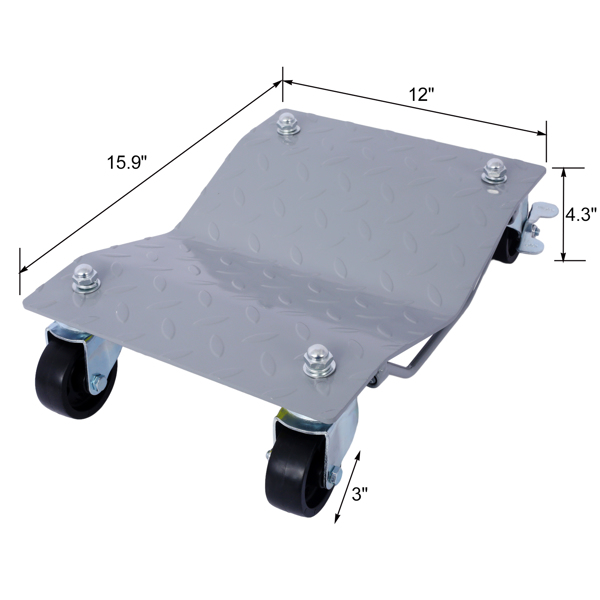 Car Dolly, Heavy Duty Wheel Dolly,4 Tire Wheel Dolly Car Stakes 6000lbs Capacity,Gray