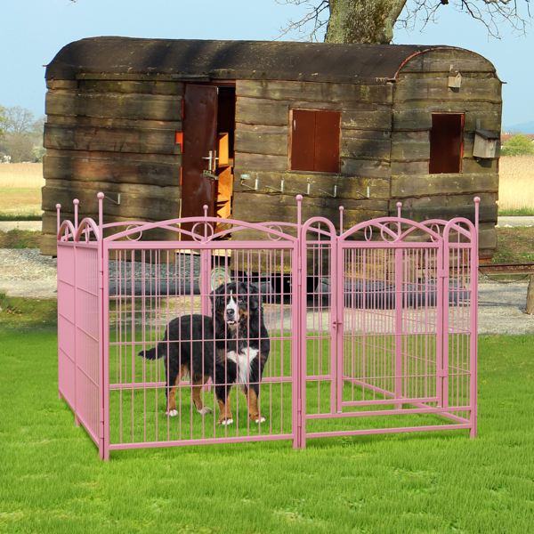 Dog Playpen Indoor 32 inch 8 Panels Metal Dog Pen Pet Dog Fence Outdoor Exercise Pen with Doors, Heavy Duty Dog Fence Puppy Pen for Large Medium Small Dogs Indoor Outdoor Foldable Pet Exercise Pen