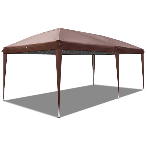 3 x 6m Two Windows Practical Waterproof Folding Tent Dark Coffee  Folding Tent