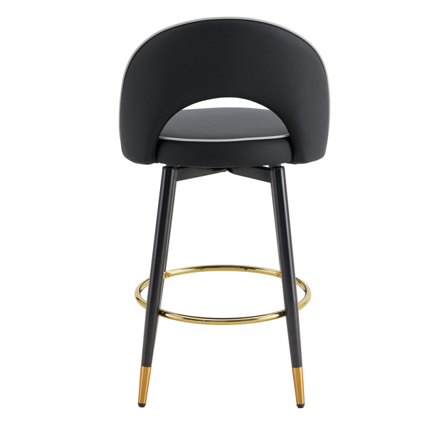 360 ° rotatable bar chair.Modern PU comfortable upholstered bar chair with smooth and beautiful metal legs for dining room, kitchen, terrace and guest office chair .