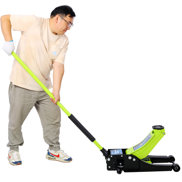 Low Profile Hydraulic Trolley Service/Floor Jack, 4 Ton (8000 lbs) Capacity, Lifting Range 2.5"-20",green