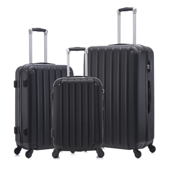 3-piece ABS hard luggage set with universal wheels and luggage password lock, 20/24/28 inches