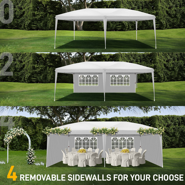 3 x 6m Two Windows Practical Waterproof Folding Tent White