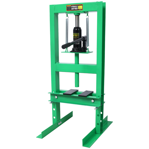 6 Ton Hydraulic Press, Benchtop Hydraulic Shop Press, H-Frame Garage Floor Press with Press Plates, Adjustable Working Table Height, Green