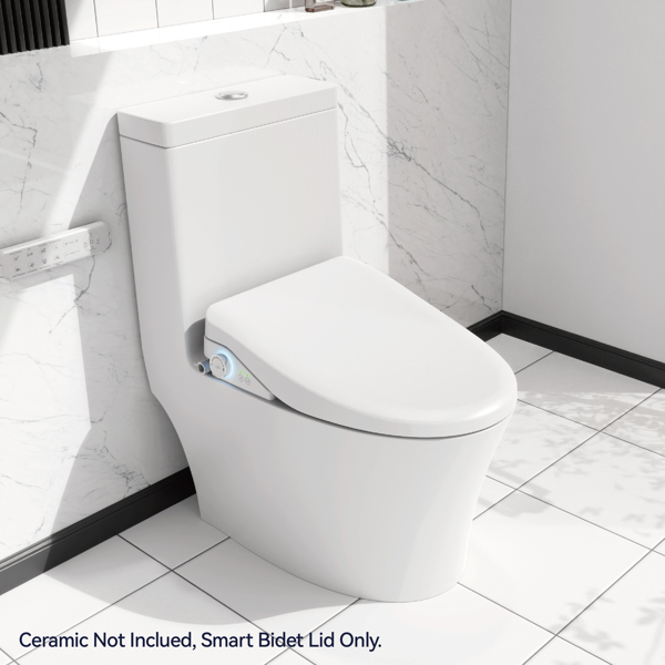 Smart Bidet Toilet Seat with Side Knob Adjustable Heated Seat with Water Temperature and Pressure Adjustment Portable with Automatic Nozzle Cleaning and Sensor Open Lid[Unable to ship on weekends]