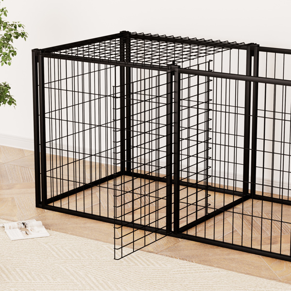 Dog Crate 63" Dog Kennel for Small Medium Dogs, Puppy Dog Playpen with Top, Pet Cage, Indoor, Black.63"L x 29.9"W x 31.9"H.