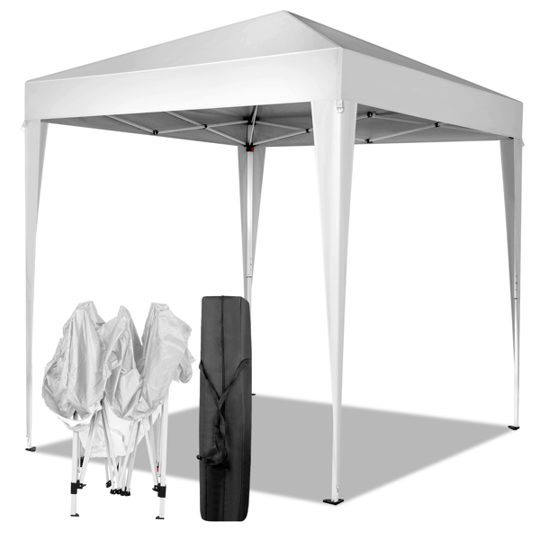 6.5x6.5ft Pop Up Canopy Tent, Outdoor Tent Canopy Foldable Portable Canopies for Camping, Patio, Easy Up Gazebo Canopy with Carry Bag, White